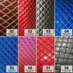 Thick Quilted Laser Artificial PU Leather Fabric For Upholstery Car Ceiling Car Floor Background Decor Embroidered Faux Leather