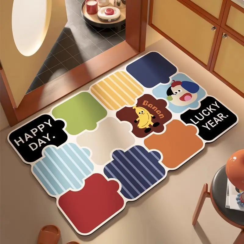 

Простой коврик для ванной комнаты из диатомовой грязи, противоскользящий, влаговпитывающий, для умывальника, туалета, напольный коврик, декор для дома