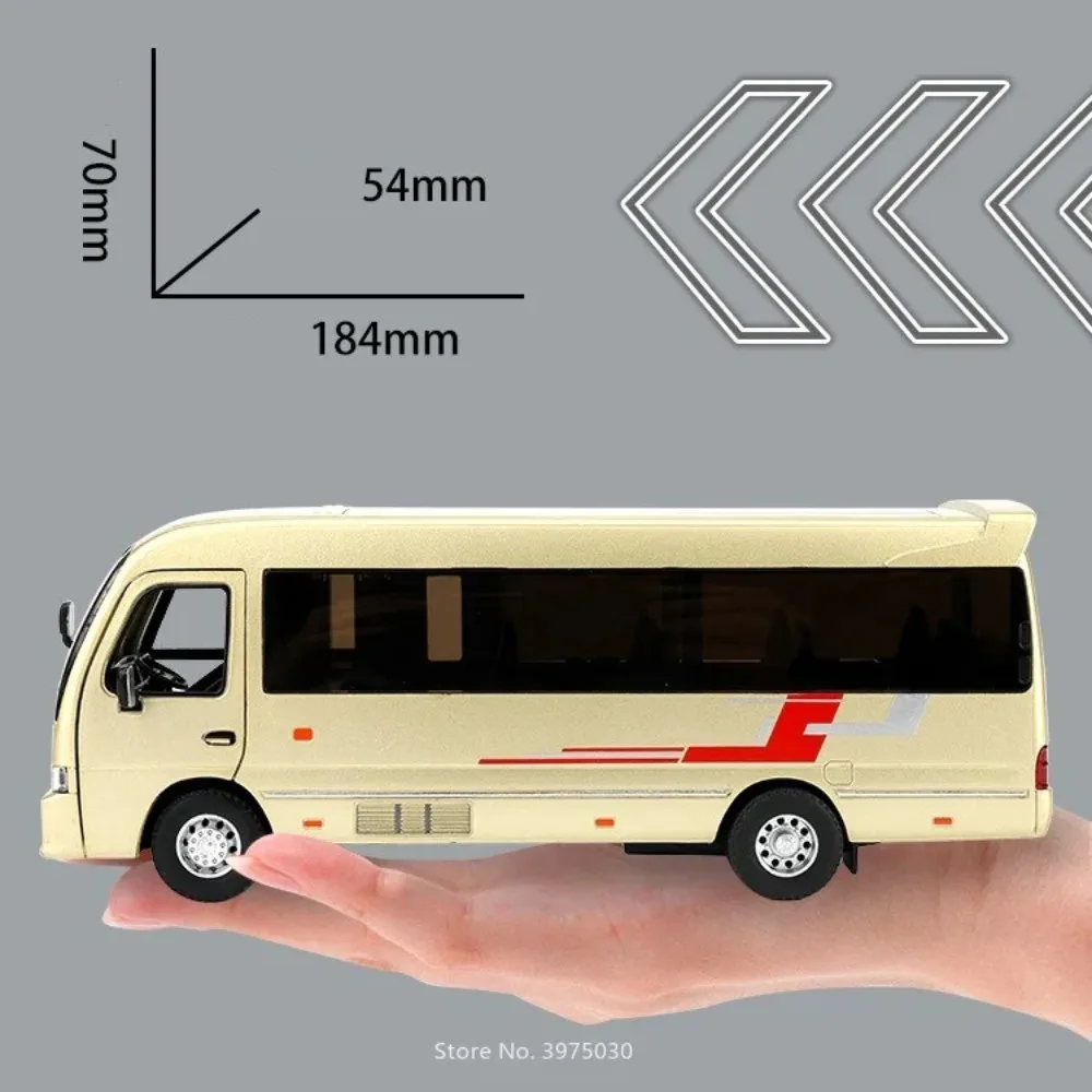 1:32 Coaster Prado Miniatuur Model Speelgoed Auto Legering Diecast Deuren Geopend Trek Geluid Licht Rubberen Banden Voertuigen voor Kinderen Geschenken