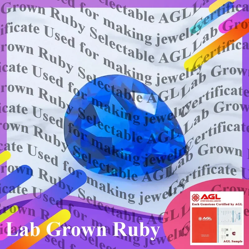 

Top Hot Sale Lab Grown Cobalt Spinel Pear Cut DIY Charms Jewelry Ring Making Main Materials Selectable AGL Certificate
