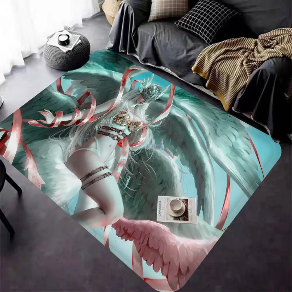 Digimon Agumon Angewomon Kitchen Mat Kids Room Bedroom Decoration Balcony Anti-Slip Doormat Living Room Alfombra