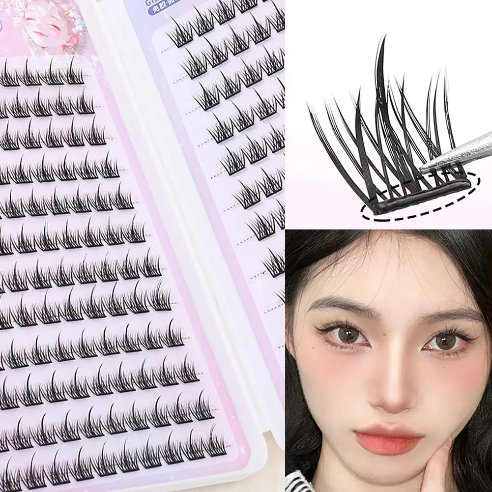 Self Adhesive Eyelashes Large Capacity DIY Cluster Lashes No Glue Needed Reusable Natural Soft Eyelash Extensions Makeup Tool
