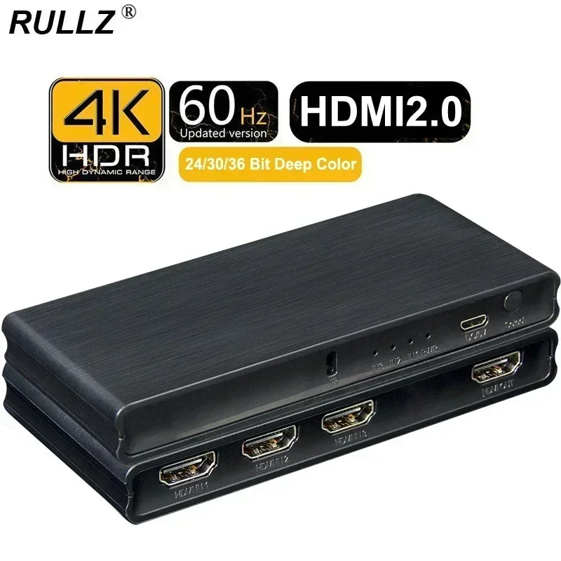 HDMI2.0 3x1 4X1 5X1 HDMI Switcher 4K 60Hz 3D HDR Video Converter 1x2 1x4 HDMI Splitter for PS4 DVD Laptop PC To TV Projector