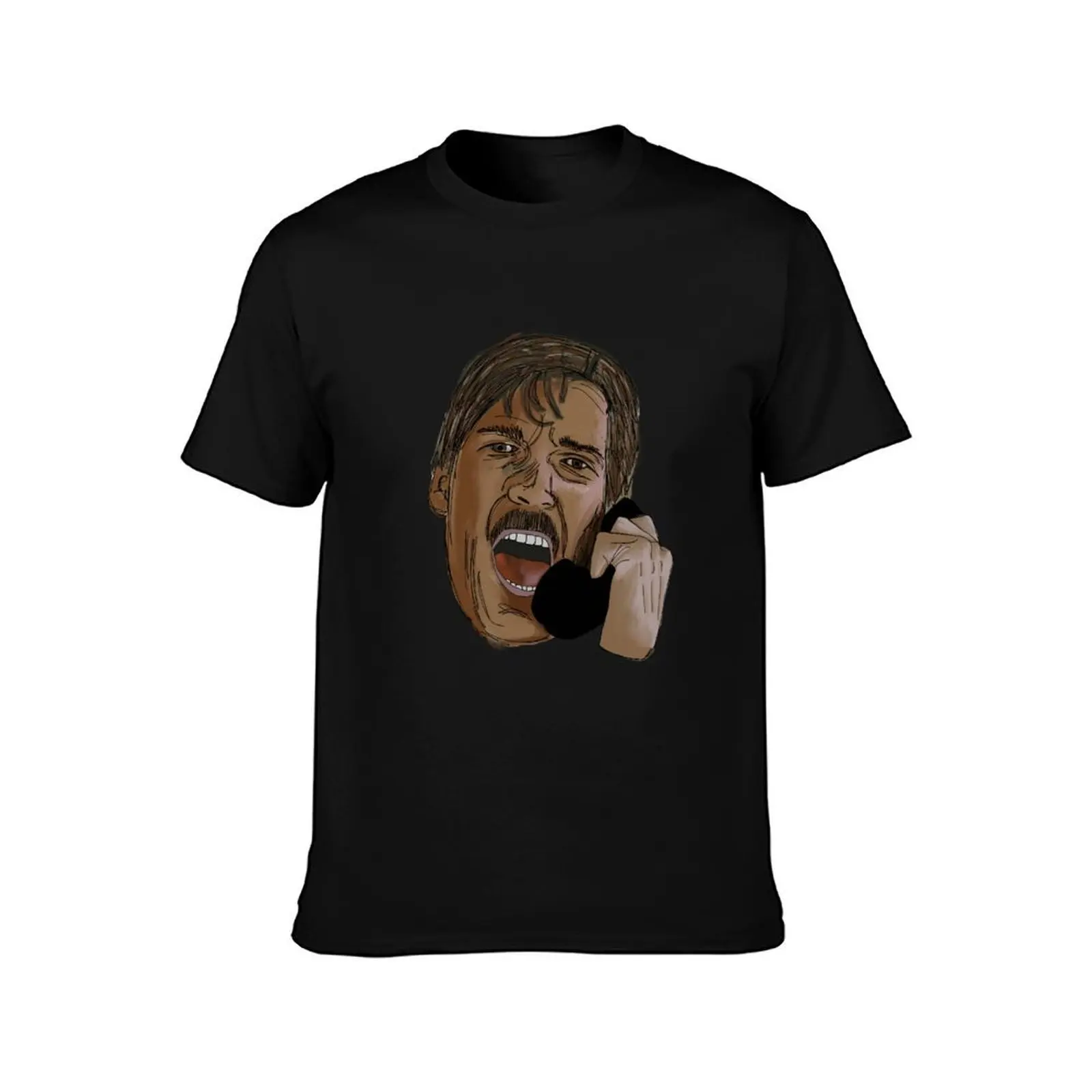 Turn it off! Tom Atkins T-Shirt, Summer Casual Cotton Tee, Oversized Streetwear Tops, Vintage Graphic Print, Unisex Men Women