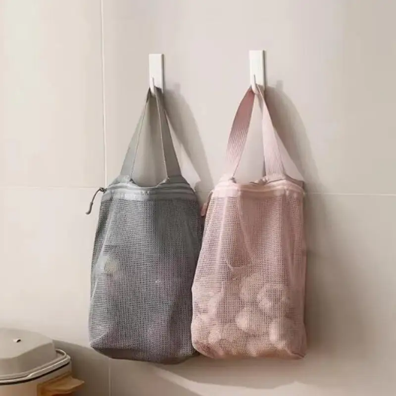 

Large Capacity Storage Bag Shopping Bag Portable Toiletry Bag With Handy Handle Summer Beach Swimming Mesh Storage Bag