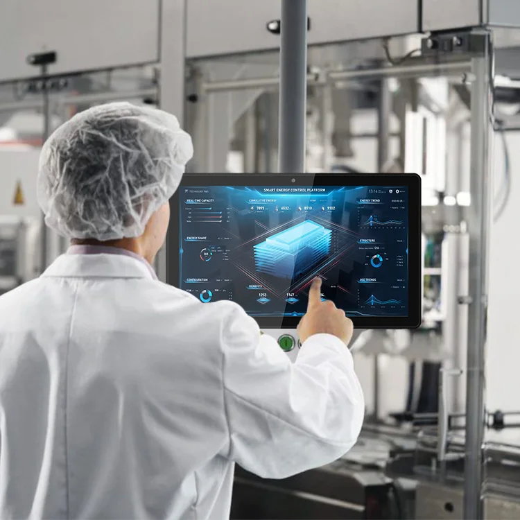 Sinmar 15.6 21.5 بوصة مقاوم للماء الصناعية بدون مروحة الكمبيوتر اللوحي COM Rs232 كامل المعادن ويندوز 10 11 لوحة الكمبيوتر اللوحي للصناعة