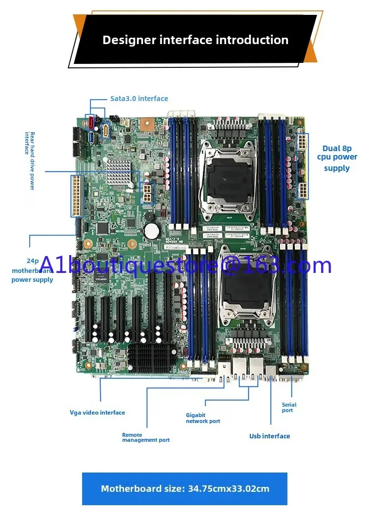 Suitable for Lenovo RD450X dual X99 server main board 2680v4 support NVMEM.2 DIY ALEO six card