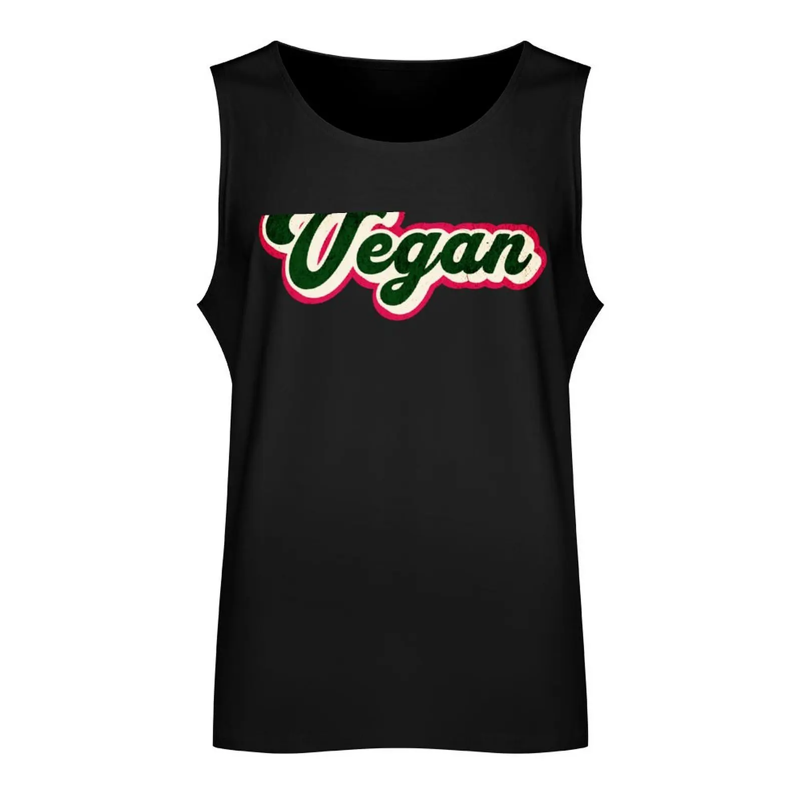 Retro Vintage Vegan Graphic Tank Top Men's gym training weight vest