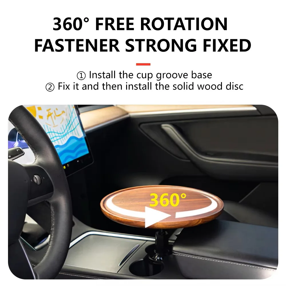 Car Tray Table For Tesla Model X S 3 Y Juniper Detachable Food Trays for Eating &Cup Holder Tray Table For ALL Car Accessories