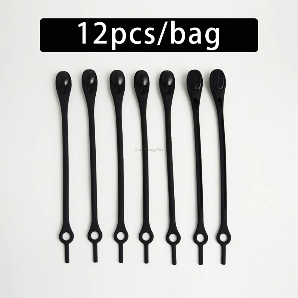 12-pack Laceless siliconen elastische veters rubberen veters volwassen kinderen luie kant gratis veters one size veelzijdig past op de meeste schoenen