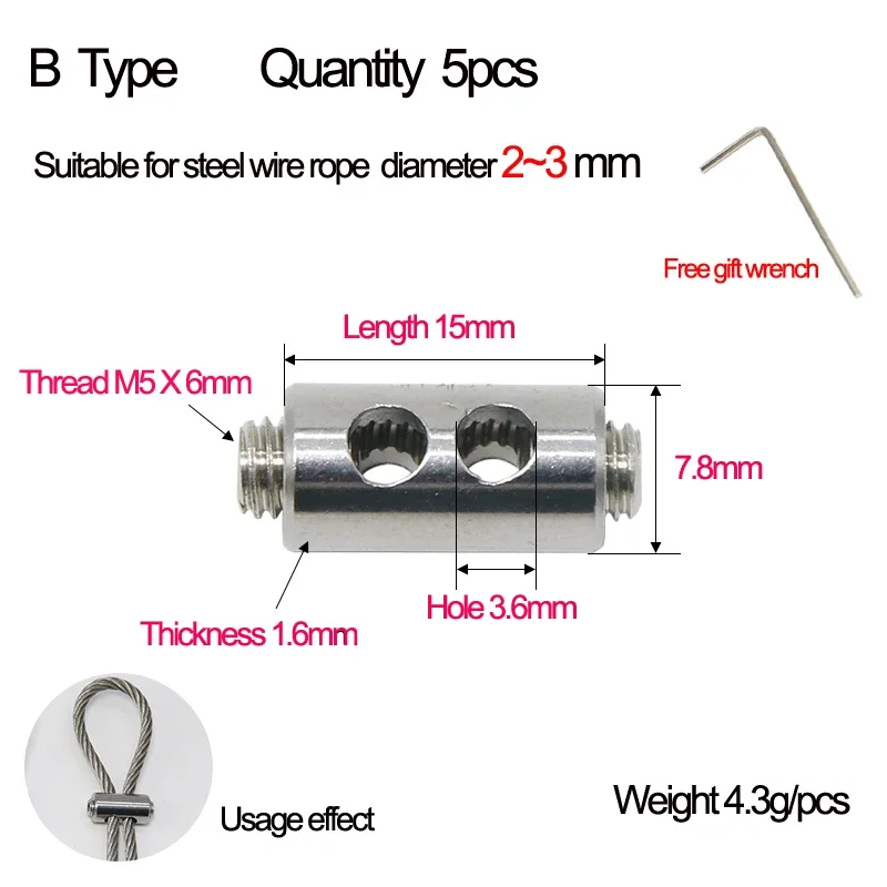 B Type 5pcs M2-3mm