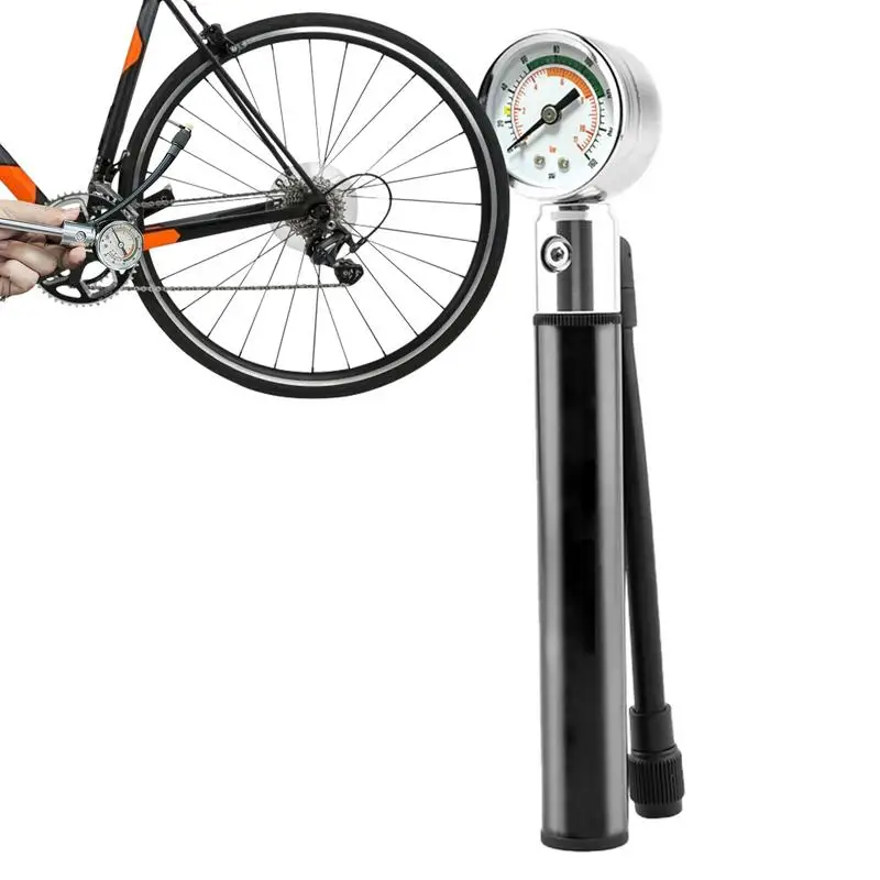 

Sports ball pump aluminum alloy bicycle pump tire pressure gauge high pressure air pump portable mountain bike air pump