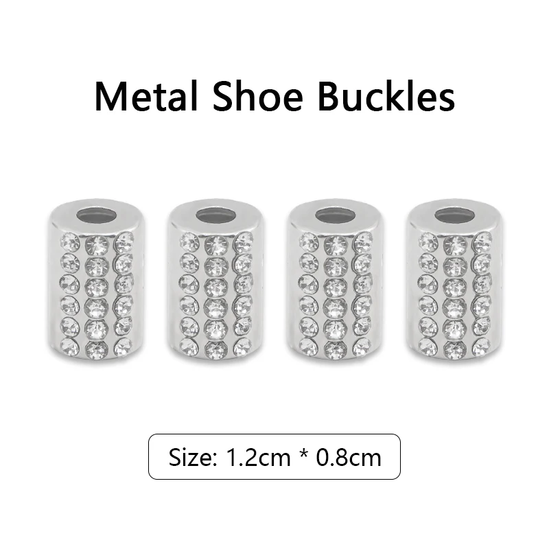 1 pair circular shoelace elasticity No tie Shoe laces diamond Metal Shoe Buckles Suitable for all sports shoe accessories