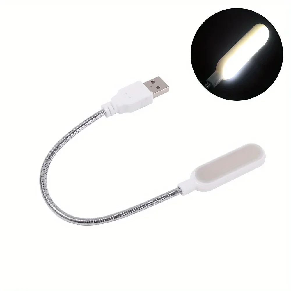 1 szt. Lampka do czytania LED USB czarna/biała/niebieska przenośna elastyczna ochrona oczu Mini lampka nocna komputer przenośny lampa biurkowa