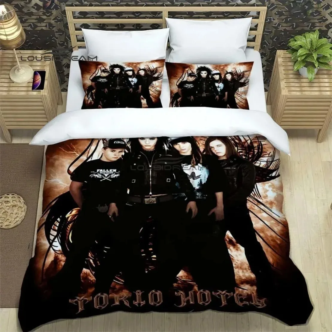 

Rock band Duvet Cover Set HD Comforter Cover Tokio Hotel band printed Bedding Set for Adult Kids Single Twin Full Queen King