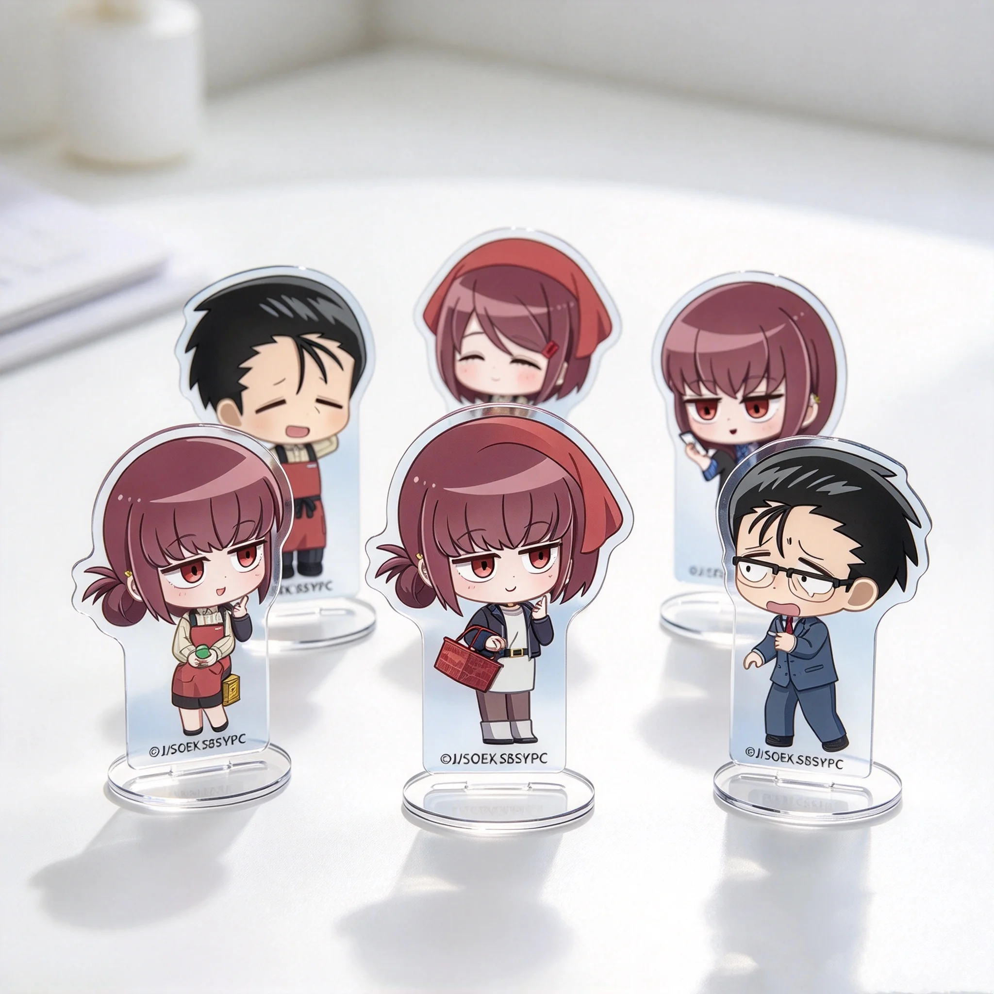 Anime Smoking Behind the Supermarket with You Sasaki Yamada Q-Style Acrylic Stand Model Plate Keychains Desk Decor