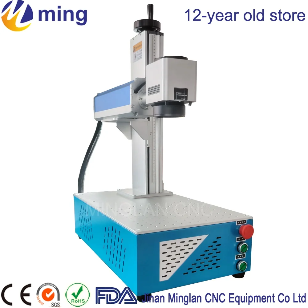 Macchina per marcatura laser a fibra di alta qualità per metallo, acciaio, rame, obiettivo 200X200MM con laser Raycus 50W (QB)