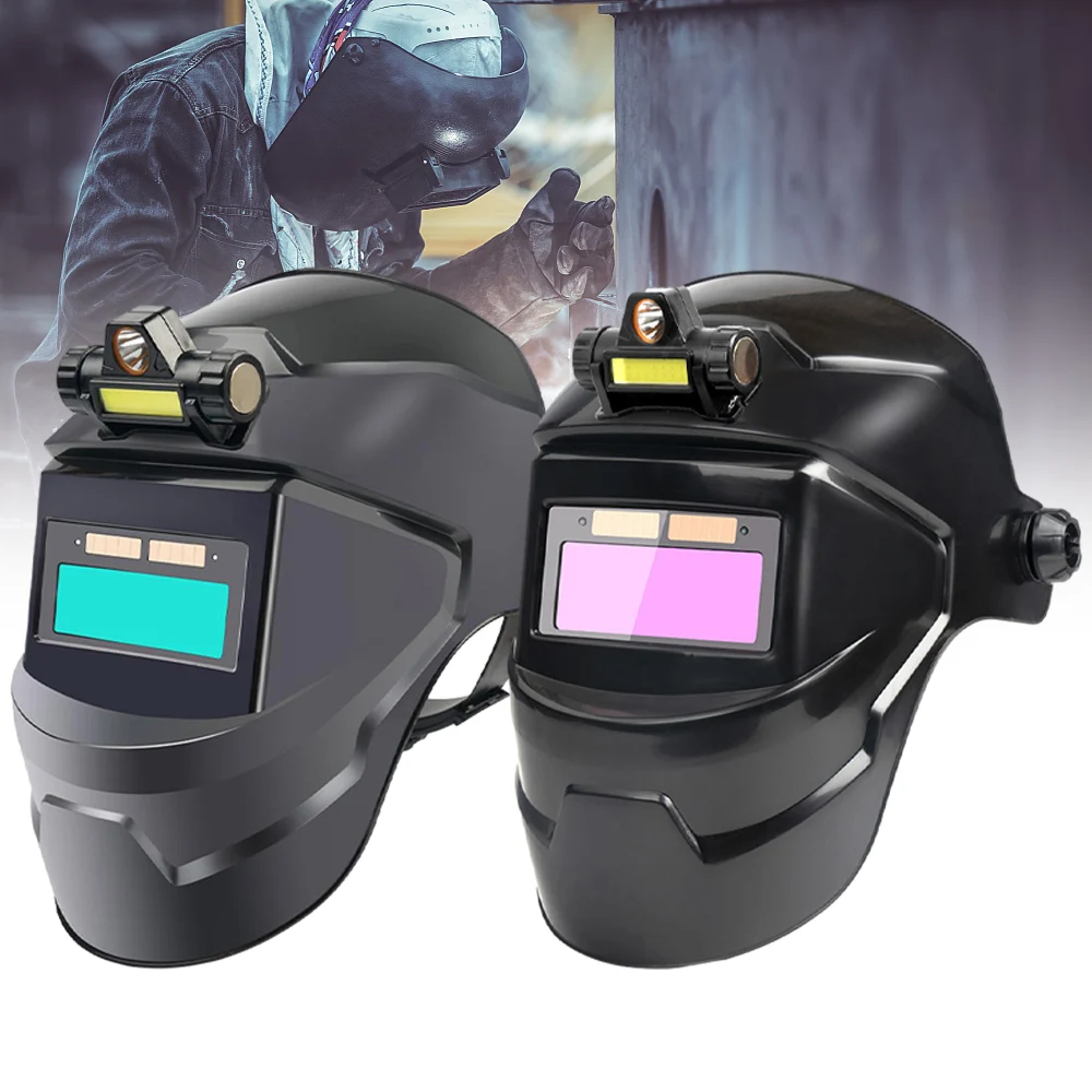 PC Welding Mask Chameleon Automatic Dimming Welder Helmet Solar Panels Facemask Welding Equipment Anti Arc Infrared Ultraviolet