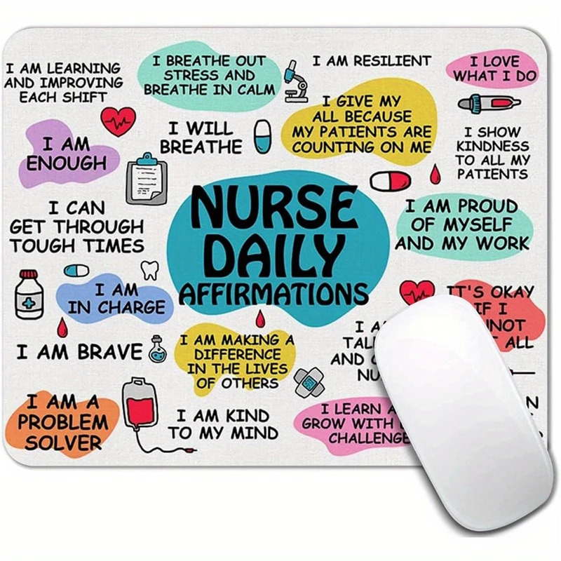 Inspirational Nurse Daily Affirmations Mouse Pad Small pc Carpet Mats gaming Desk Accessory Table Mat for Table Computer