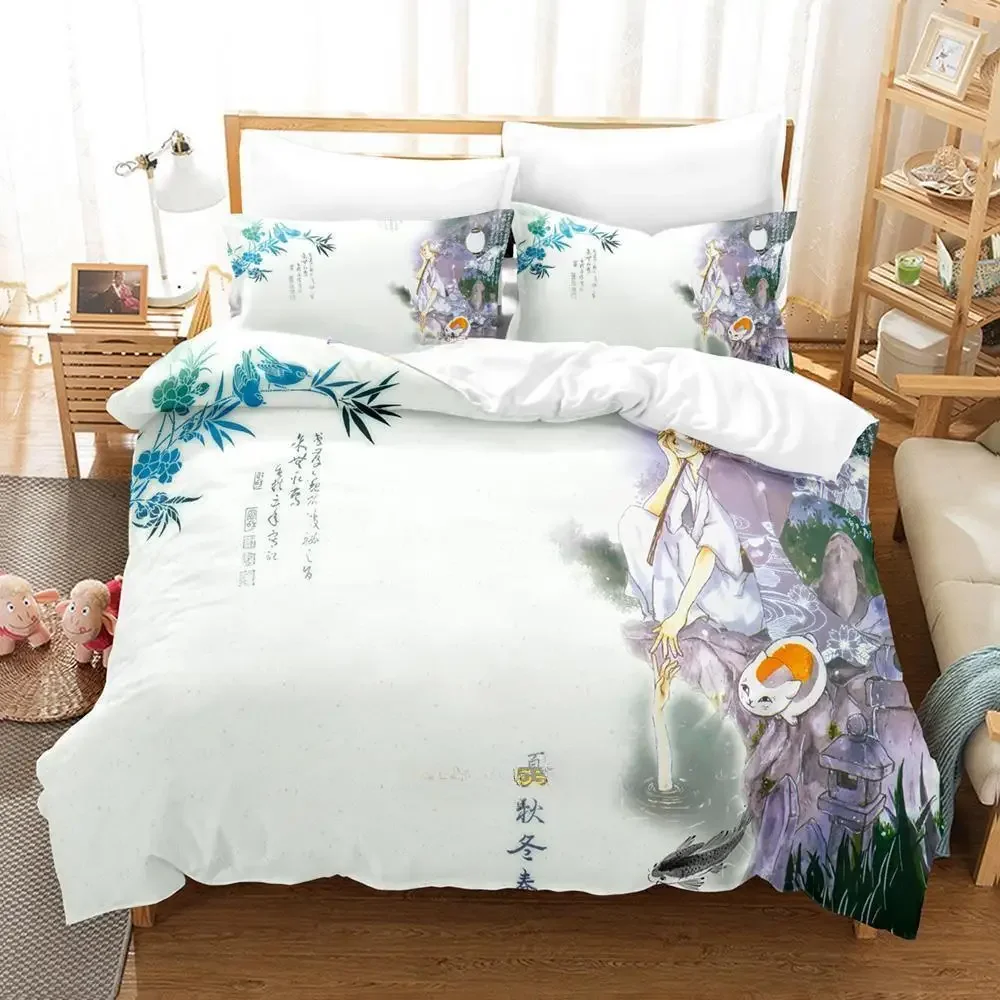 

Anime Natsume's Book of Friends Bedding Set Boys Girls Twin Queen King Size Duvet Cover Pillowcase Bed boys Adult Home Textile