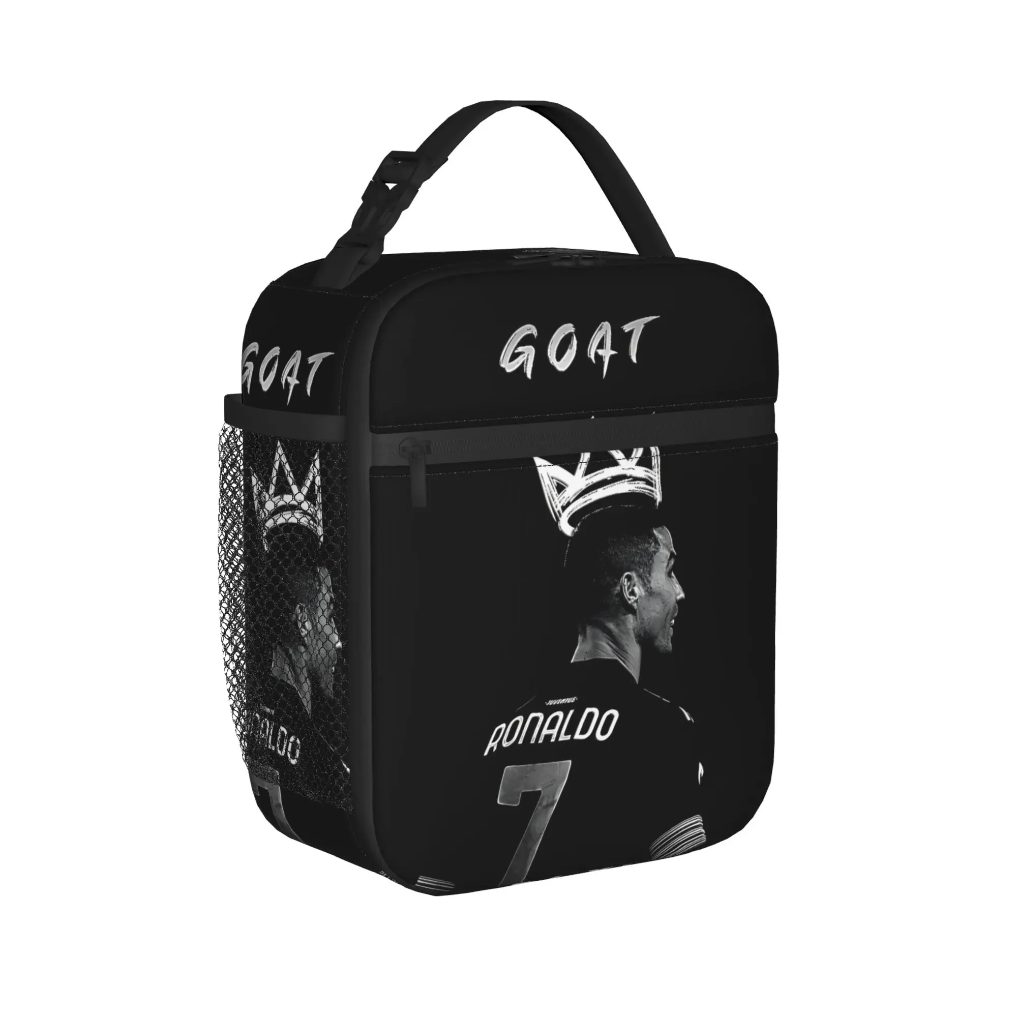 Siuuuuuu Ronaldos Cr7 Football Insulated Lunch Bag Thermal Bag Meal Container Soccer Large Tote Lunch Box Food Bag Work  Outdoor