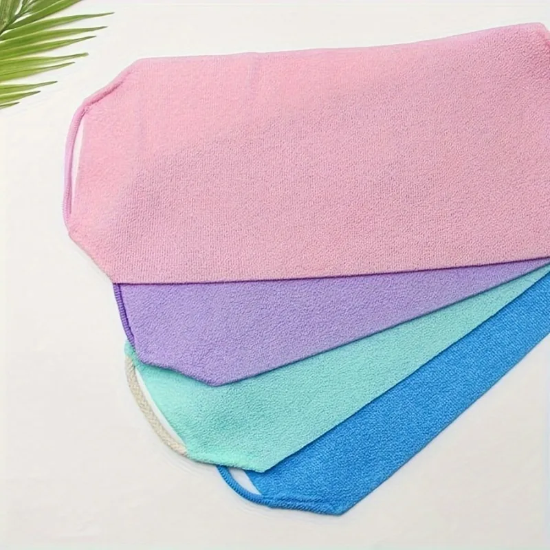 Ręcznik złuszczający do pleców z długą rączką - mocny uchwyt do dokładnego czyszczenia i usuwania martwego naskórka - akcesorium do kąpieli