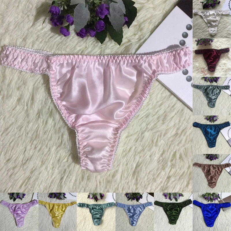 Women Panties G-String Low Rise Underwear Sexy Mulberry Silk Seamless Thong Lingerie Thongs Brand Design T Back Cotton Crotch