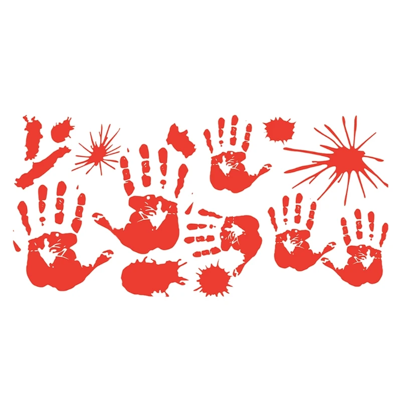 Halloween Bloody Hand Foot Print Sticker Wall Decoration Ornament Party Supplies Drop ship