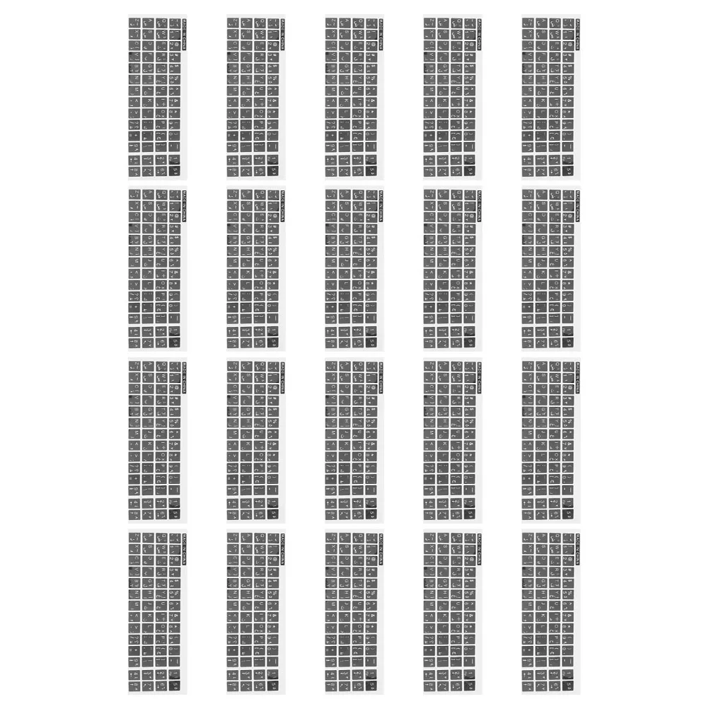 

20 Sheets Keyboard Stickers Laptop Computer Decals Replacement Letters Alphabet Glossy Multilingual Protection
