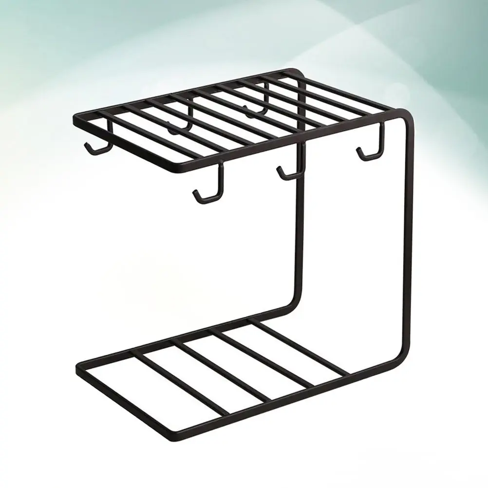 

Drain Rack Dark Coffee Drying Shelf For Glass Mug Organizer Kitchen Cabinet Counter Storage Vertical Space Saver Cup