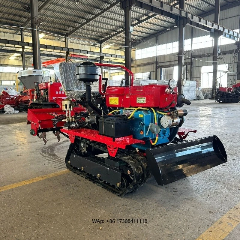 Multifunctional Crawler Rotary Tiller Tractor Weeding Planting Corn Potato Planter Engine for Soil Loosening Ground Plowing
