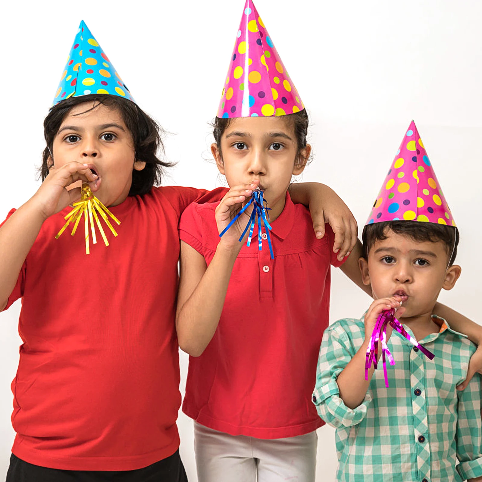 

8Packs Birthday Blowers Loud Metallic Blowout Party Blower for Adults Celebration Party Favors Noisemakers Noise Horns