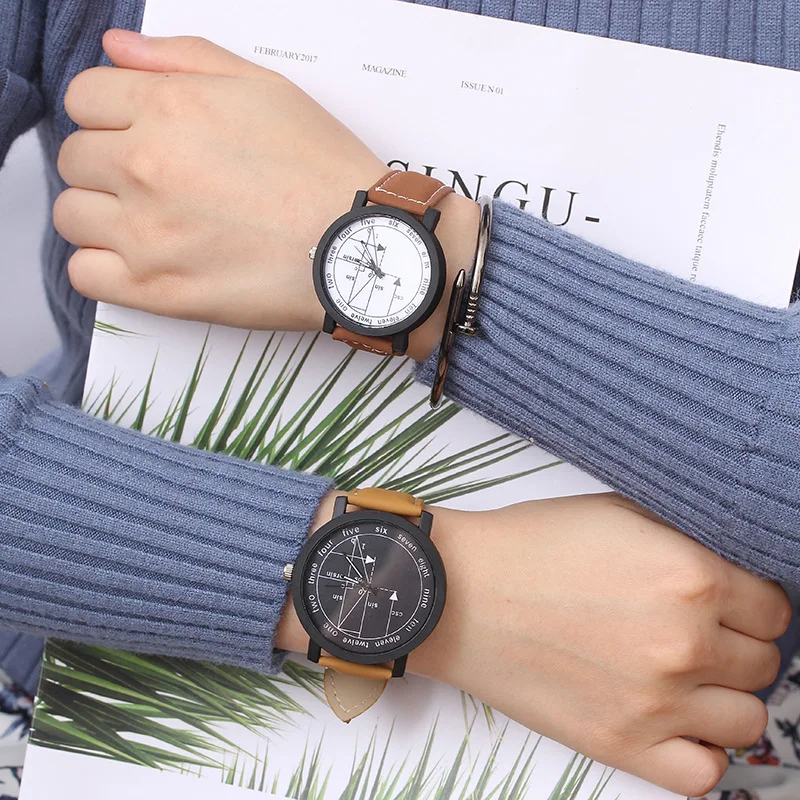 Популярные молодежные популярные часы для мальчиков, индивидуальные корейские модные часы с кожаным ремнем, часы в стиле Mori, часы для учащихся средней школы, английские Di