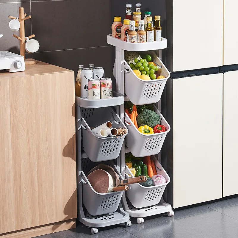 

Bathroom Storage Rack Gap Trolley Refrigerator Narrow Slot Cabinet Bathroom Laundry Basket Storage Rack Kitchen Vegetable Rack