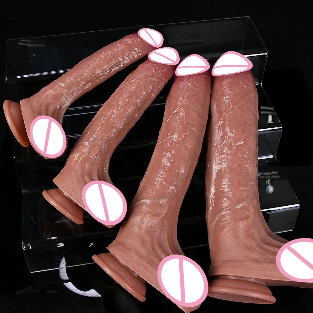 واقعية لينة كبيرة سوداء دسار مزدوجة كوب شفط من السيليكون القضيب الإناث المهبل الاستمناء الديك امرأة رجل الشرج لعبة الجنس الكبار #5