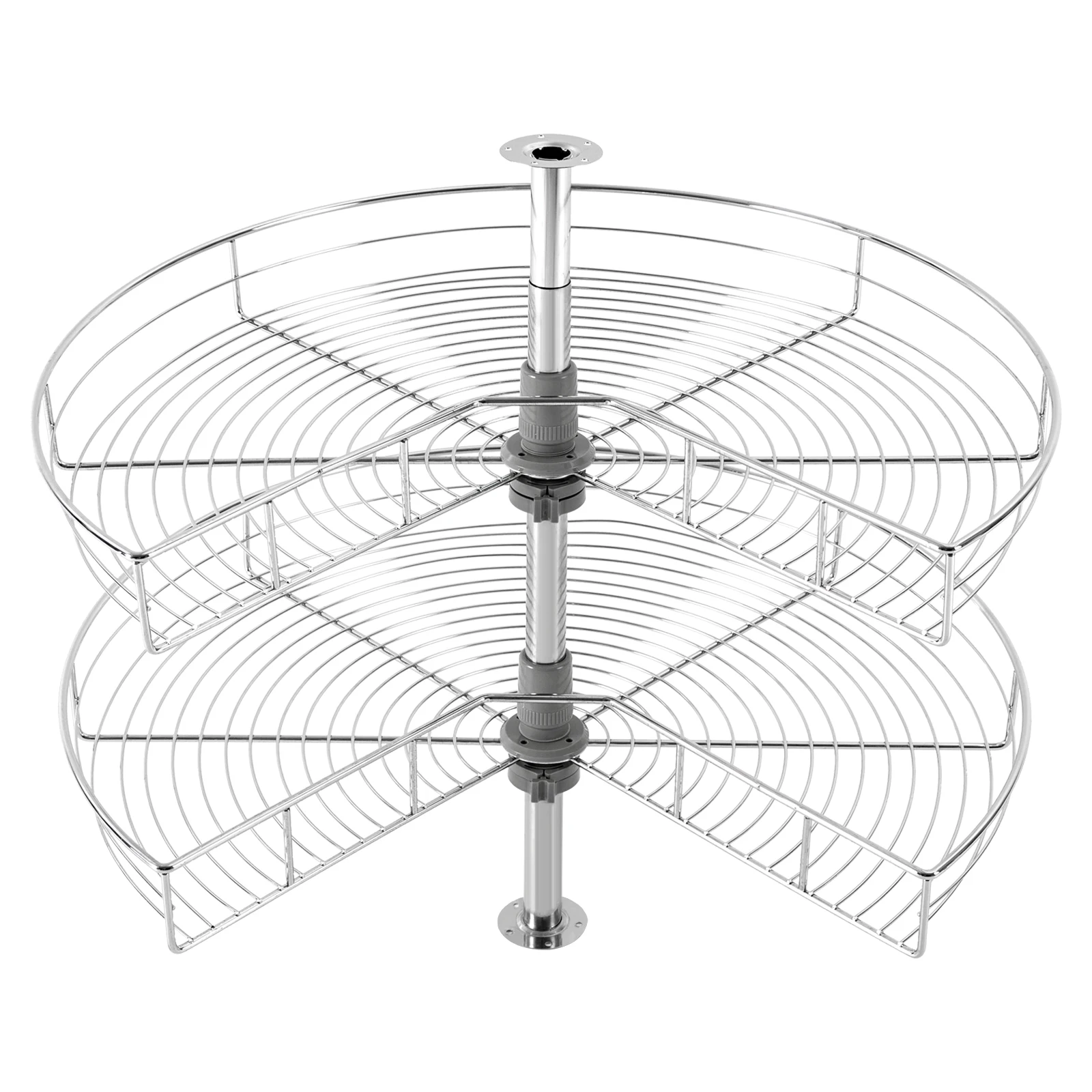 منظم زاوية خزانة قاعدة المطبخ الكسول بطبقتين مقاس 28 بوصة، 270 ° خزانة على شكل سلك زاوية عمياء دوارة مثبتة على شكل كلى #3
