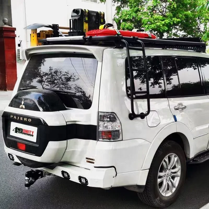 Car Side Climbing Ladder,Aluminum Multi-functional  Roof Rack Ladder 4x4  Auto Refit Accessories 33.5*11.9*4.3inch Black Ladder