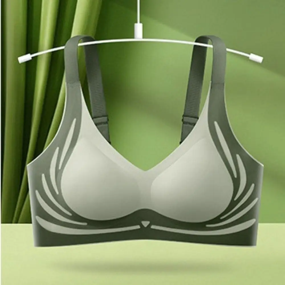 حمالة صدر مريحة مرقعة لاسلكية عميقة على شكل حرف V مقاومة للصدمات ومضادة للترهل للنساء كوب كبير حمالات صدر بدون خياطة للفتيات