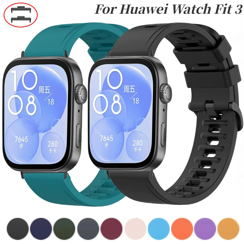 سوار سيليكون لساعة اليد لساعة اليد الذكية 3 ، الرياضة ، لينة ، مريحة ، قابلة للاستبدال ، الملحقات