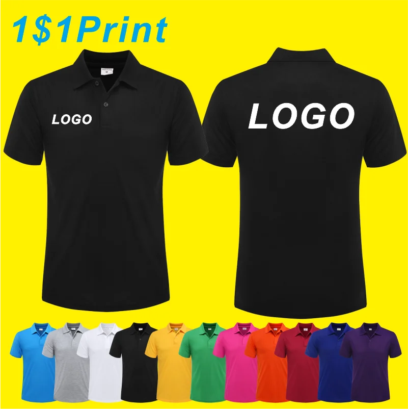 Customized Logo Breathable Polo Shirt Casual Company Group Clothing Lapel Short Sleeve Work Clothes Print Embroidery Tops