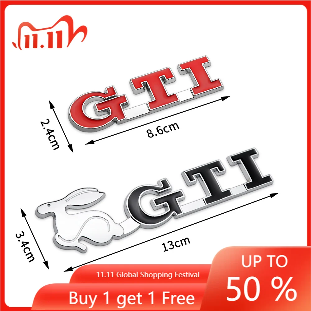 GTI Car 3D Metal Front Hood Badge Grille/Stickers For Volkswagen Jetta Lavida Bora polo 2018 passat b6 b8 mk6 golf R Rline Bora