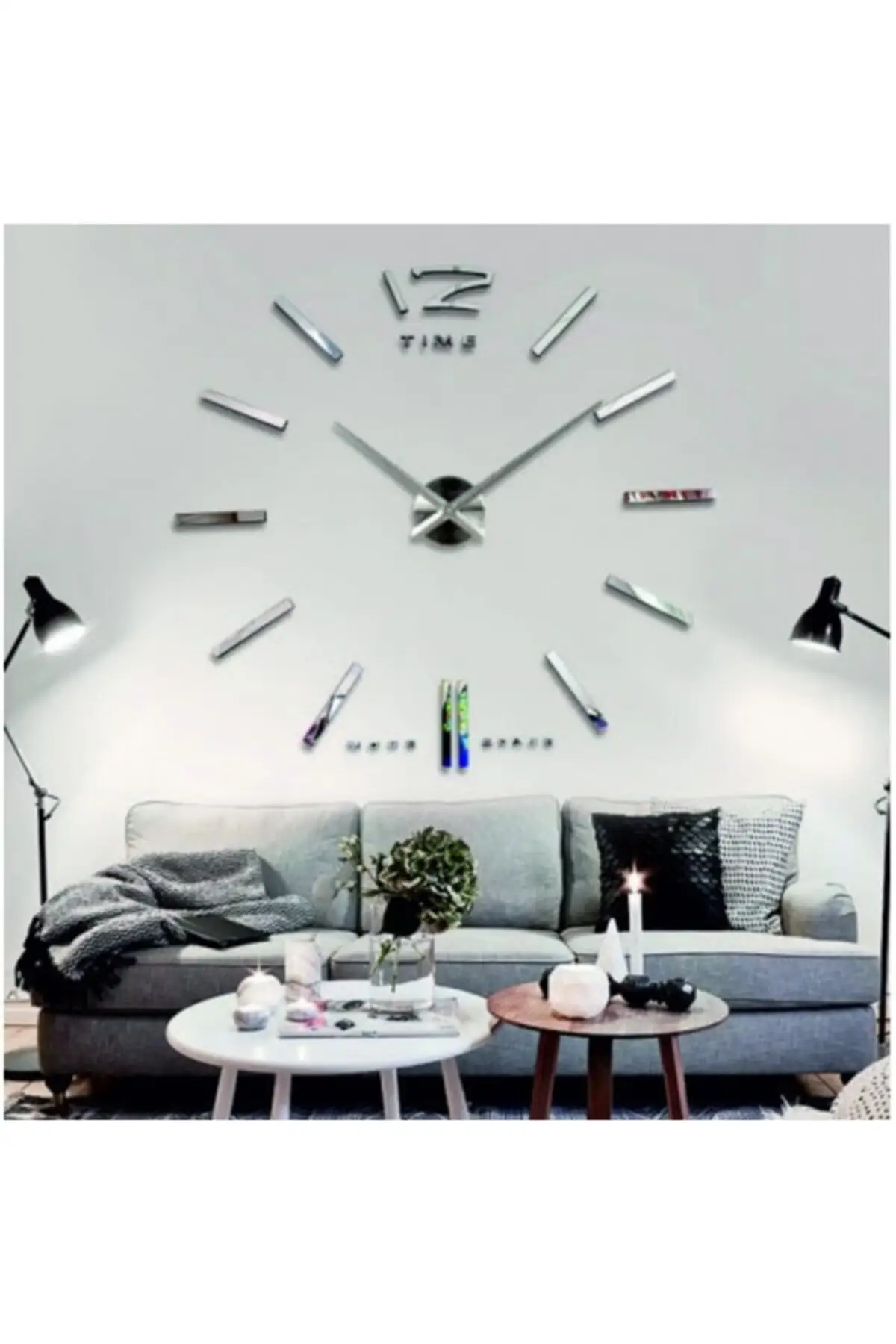 Uras Modern Generation Dıy 3d Decorative Big size Sticker Wall Clock Wall Clock Creative Home Decor