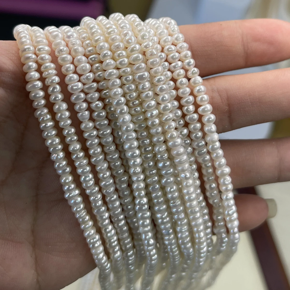 AAA 4–5mm High-Quality Flat Beads Bread-shaped Natural Freshwater Pearls for Jewelry Making DIY Necklaces Bracelets Accessories