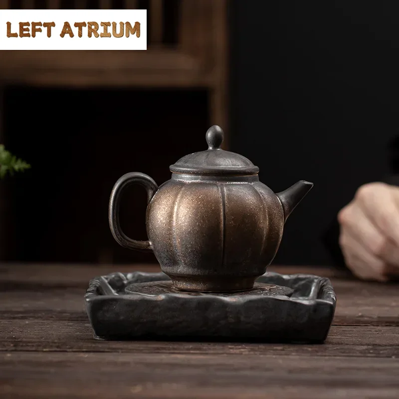 

Japanese Gilding Iron Glaze Fruit Teapot Porcelain Kung Fu Tea Set Retro Teapot Tea Maker Small Pot Single Teapot Ceramic