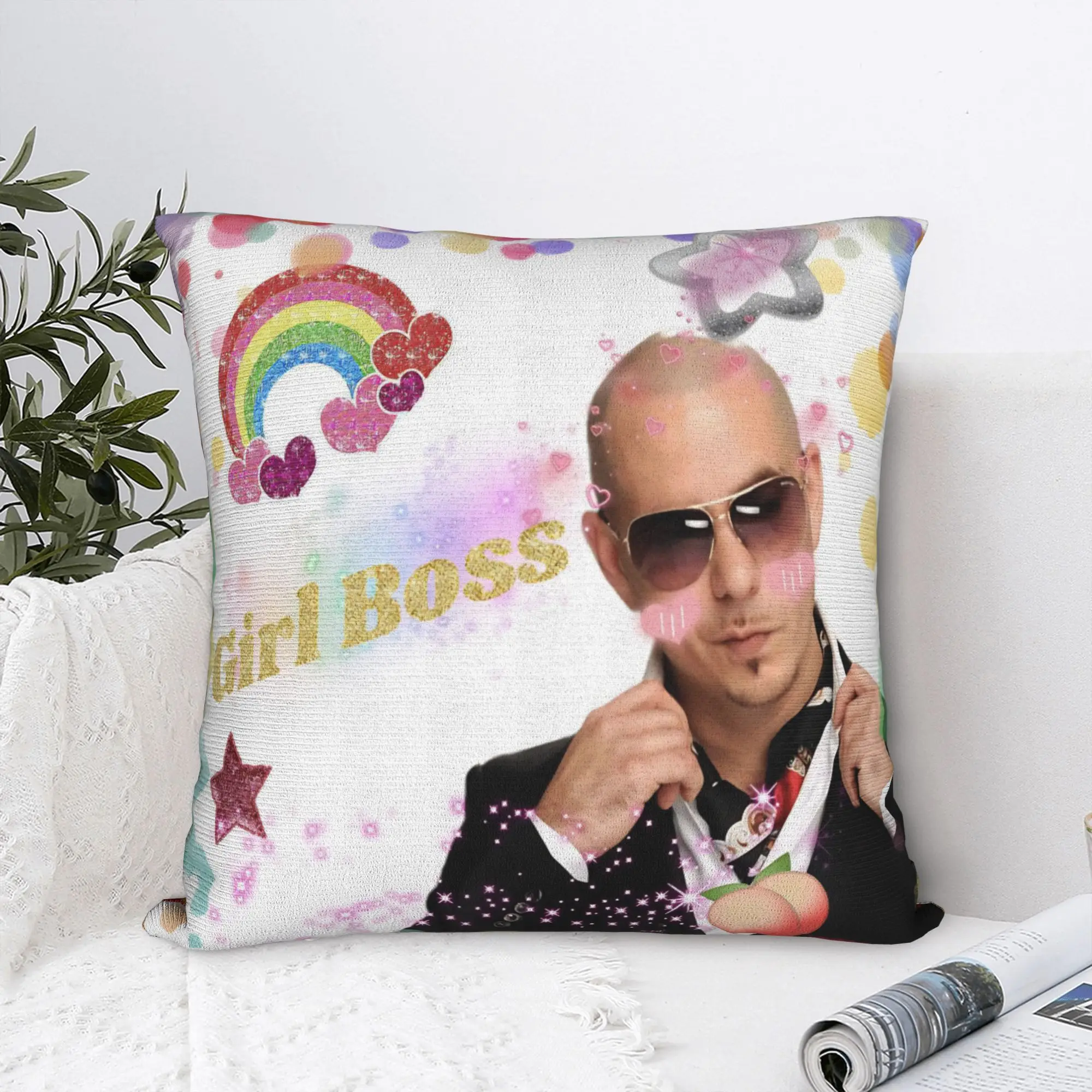 Singer Pitbull Tour 2026 Printing Pillowcases Cushion Cover  Throw Pillow Cover Home Decorations Square Multi Size