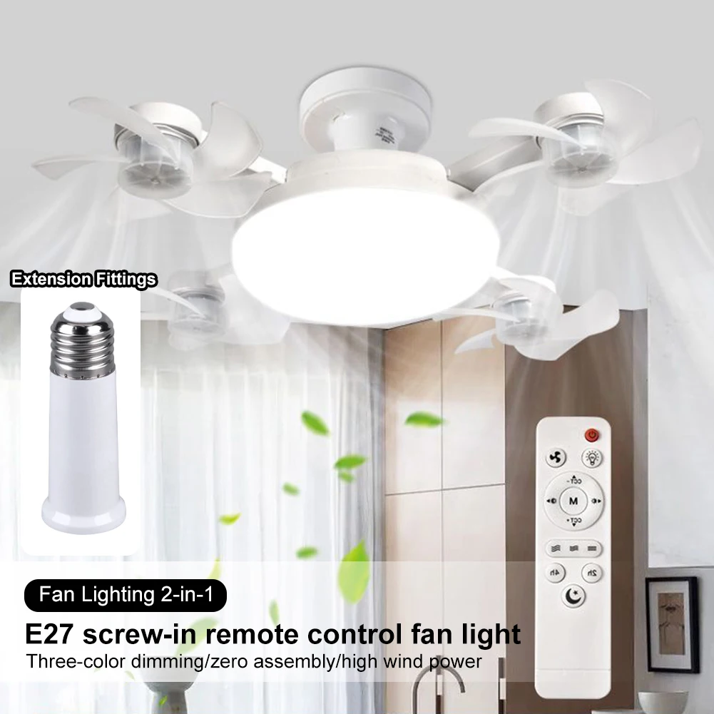 

Drone Fan with LED Lantern Remote Control Electric Cordless Fan E27 Silent Ceiling Drone Fan for Dining Room Bedroom Living Room
