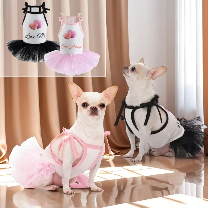 1 Stück Hundekleid Welpenkleid Hundeprinzessinnenkleid Festliches Kleid und Liebliches Hochzeits-Spitzenkleid Geeignet für Kleine Hündinnen Katzen