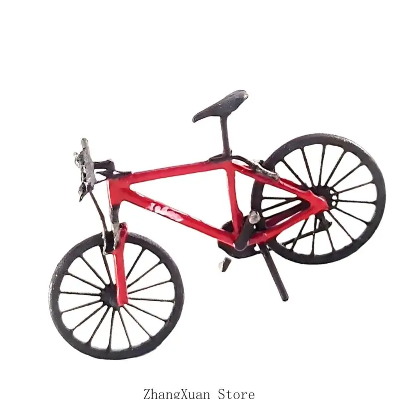 Einzigartige handbemalte 1:64 Harz-Fahrradstatue, detaillierte Miniatur-Mountainbike-Ornament, dekorativ für Hausdekorationen – Detail 7