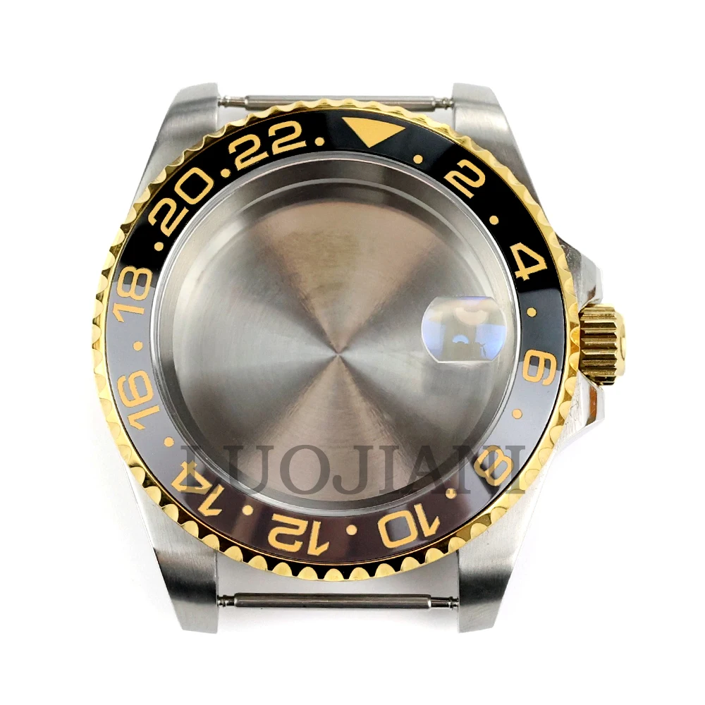 

40mm Gold Silver NH35 Watch Case Sapphire Glass Stainless steel 10ATM Watch Accessories for SUB GMT NH34 NH35 NH36 NH38 movement