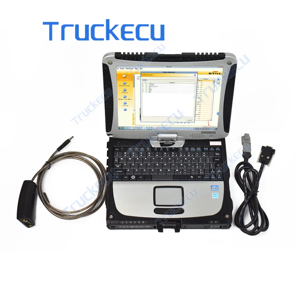 CF19 laptop for Hyster Yale PC Service Tool Kit with Ifak System CAN USB interface hyster yale forklift diagnostic